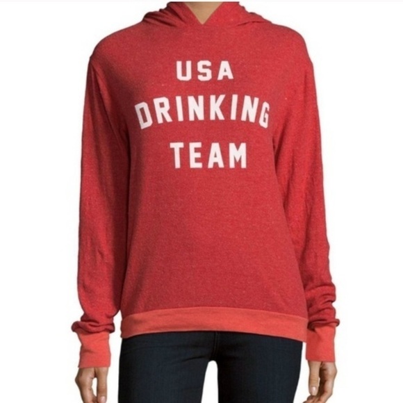 NWT Wildfox USA drinking team baggy beach sweater - Picture 1 of 6